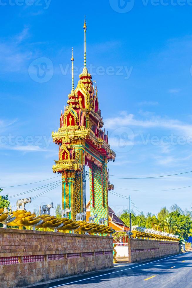 Entrance gate Wat Phadung Tham Phothi temple Khao Lak Thailand. photo