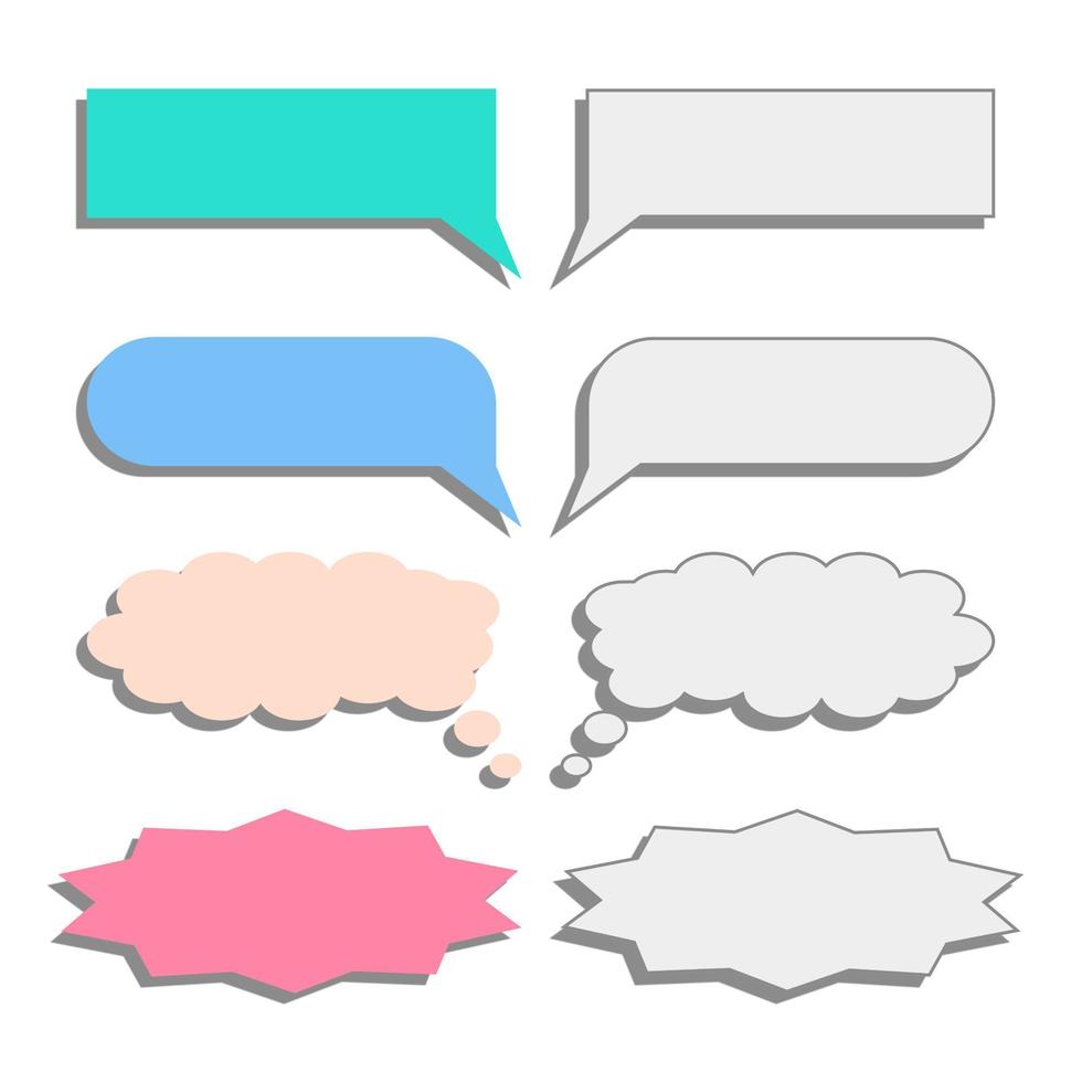 Set of bubble text colorful vector