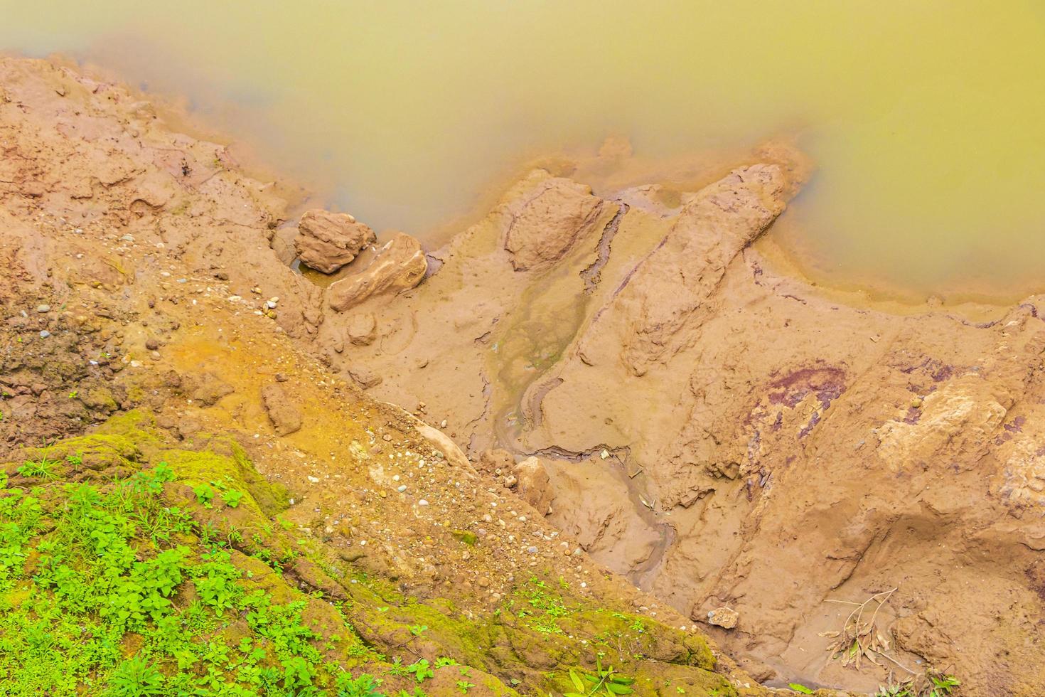 río mekong luang prabang laos desde arriba con suelo de malla. foto