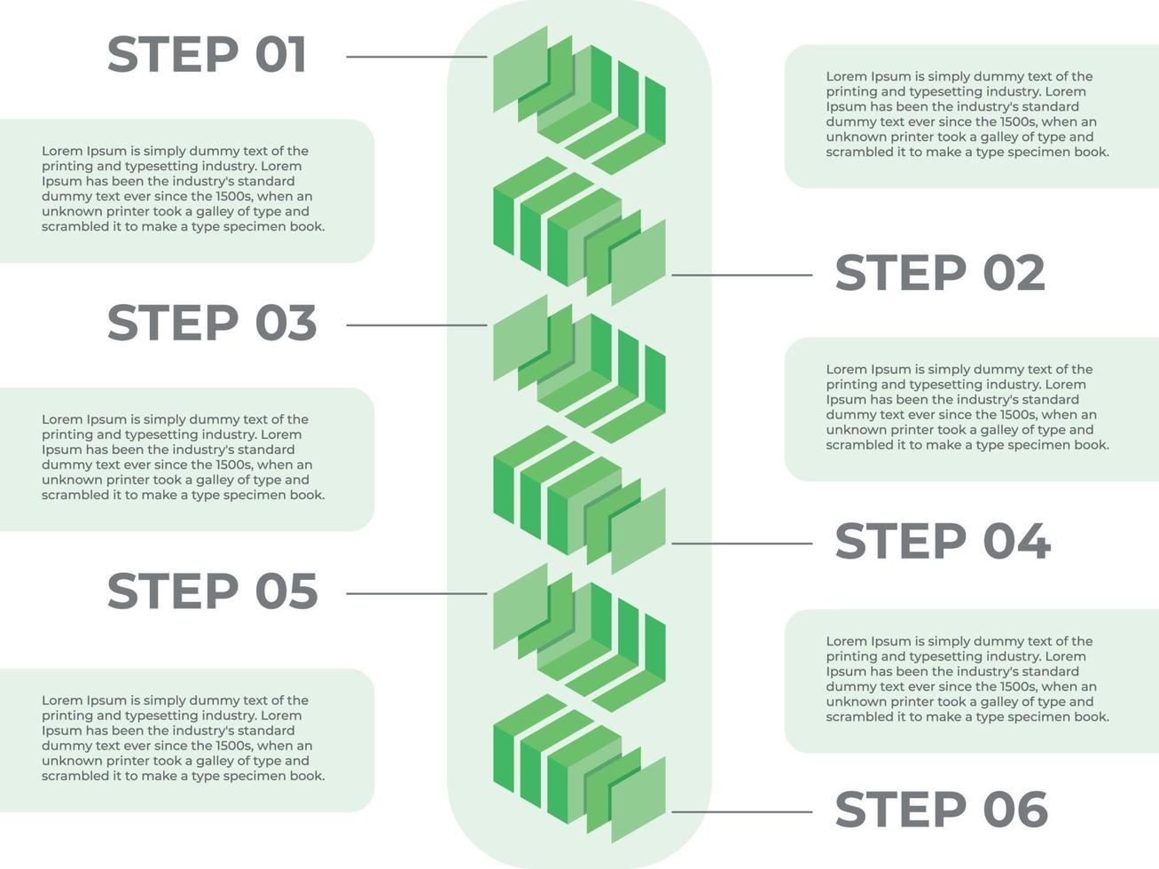 diseño de plantilla de vector de infografía 6 pasos en plantilla de negocio