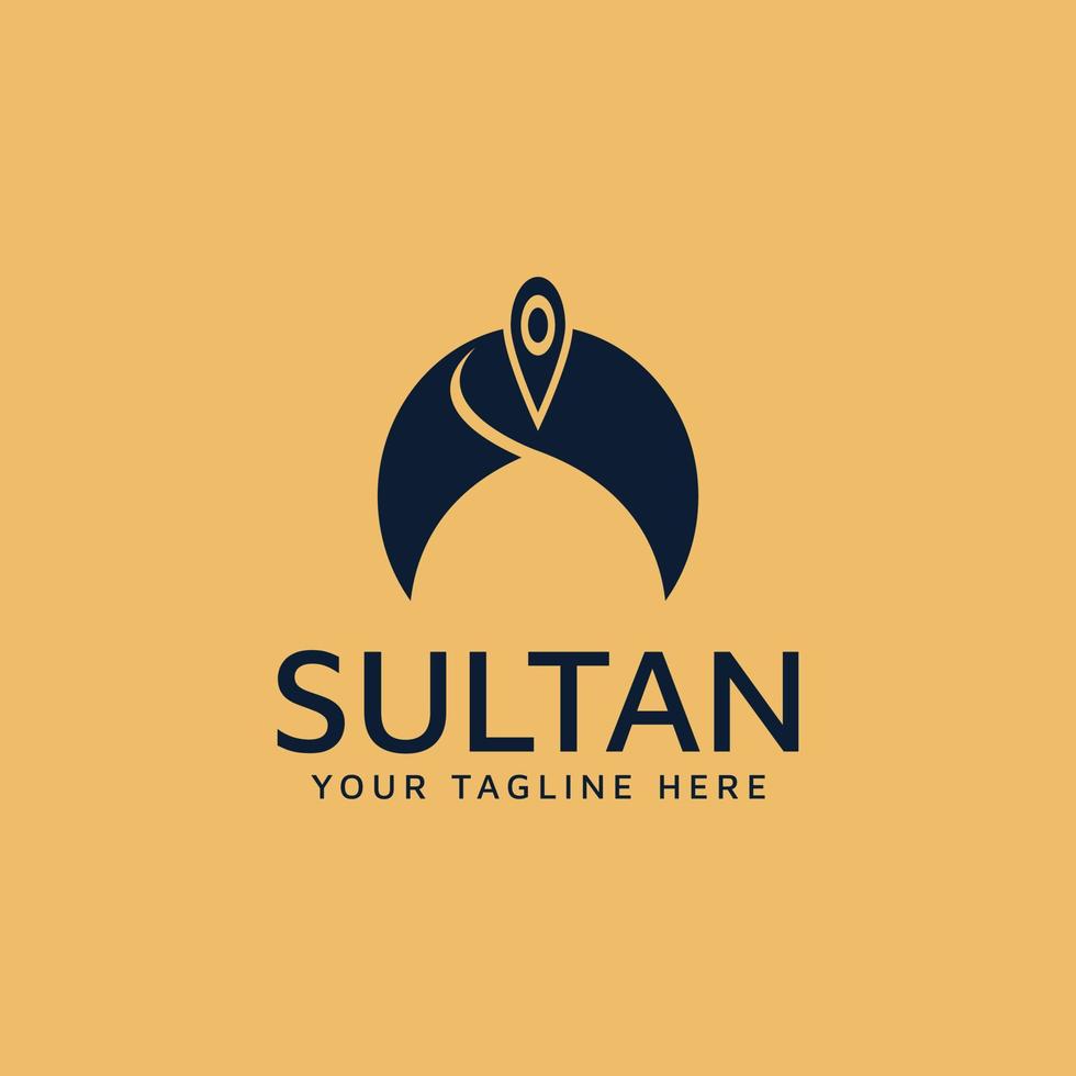 Sultan or Guru Logo Design With Arab Head Covering Turban vector