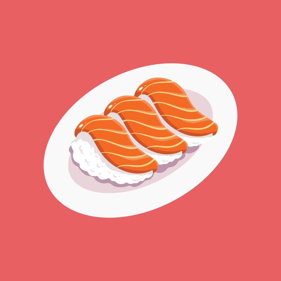 sushi ilustración plana minimalista vector