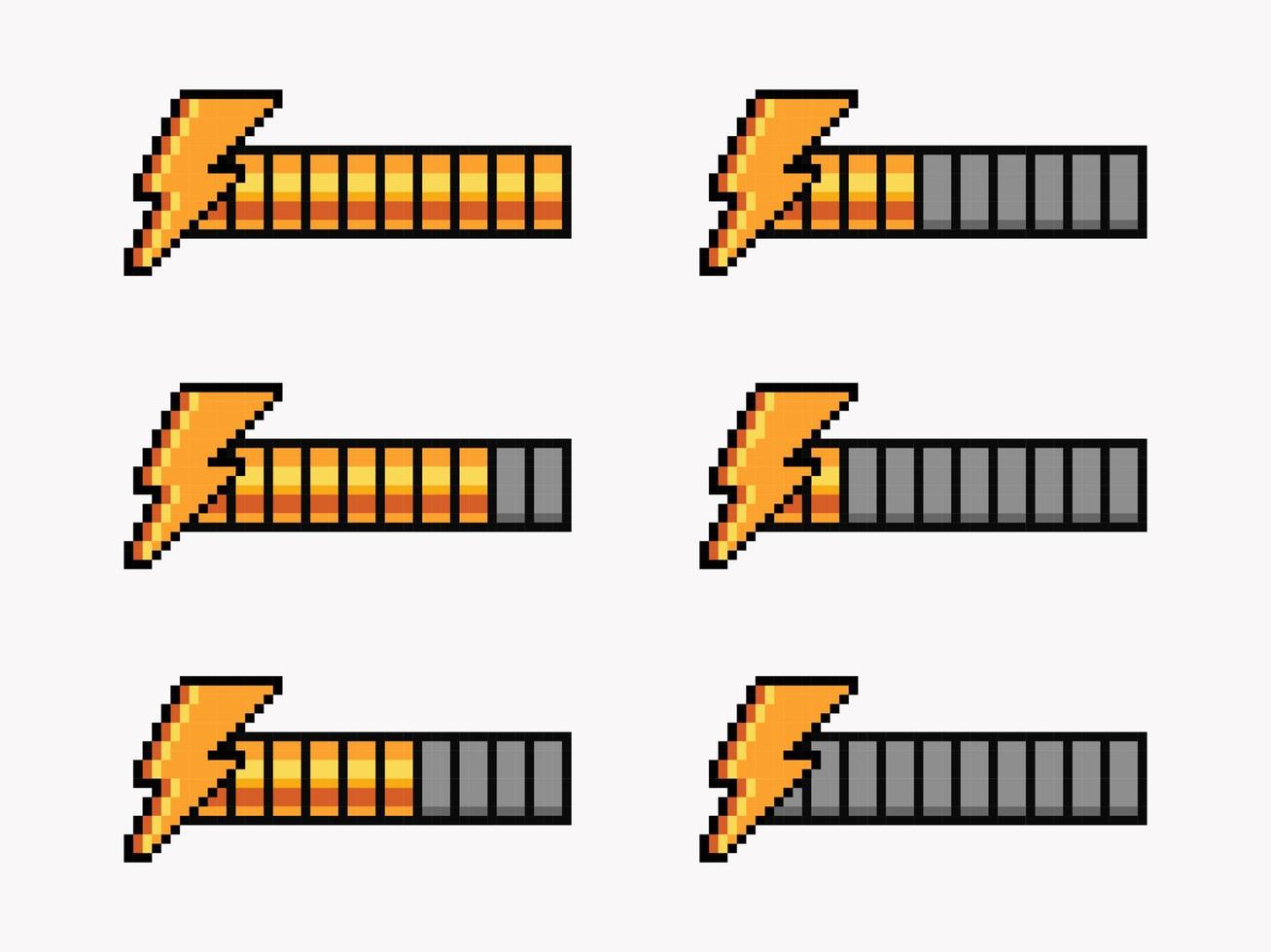 Energy bar in pixel art style vector