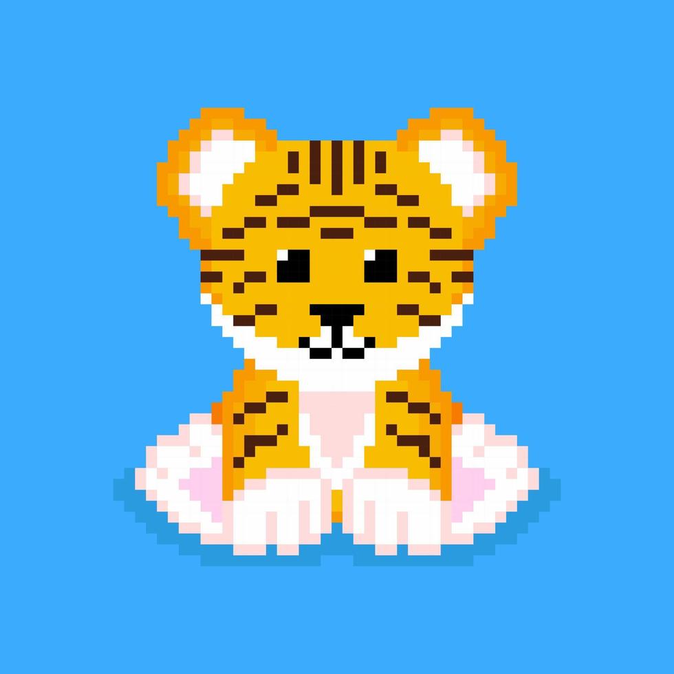 Tiger character in pixel art style 4829281 Vector Art at Vecteezy