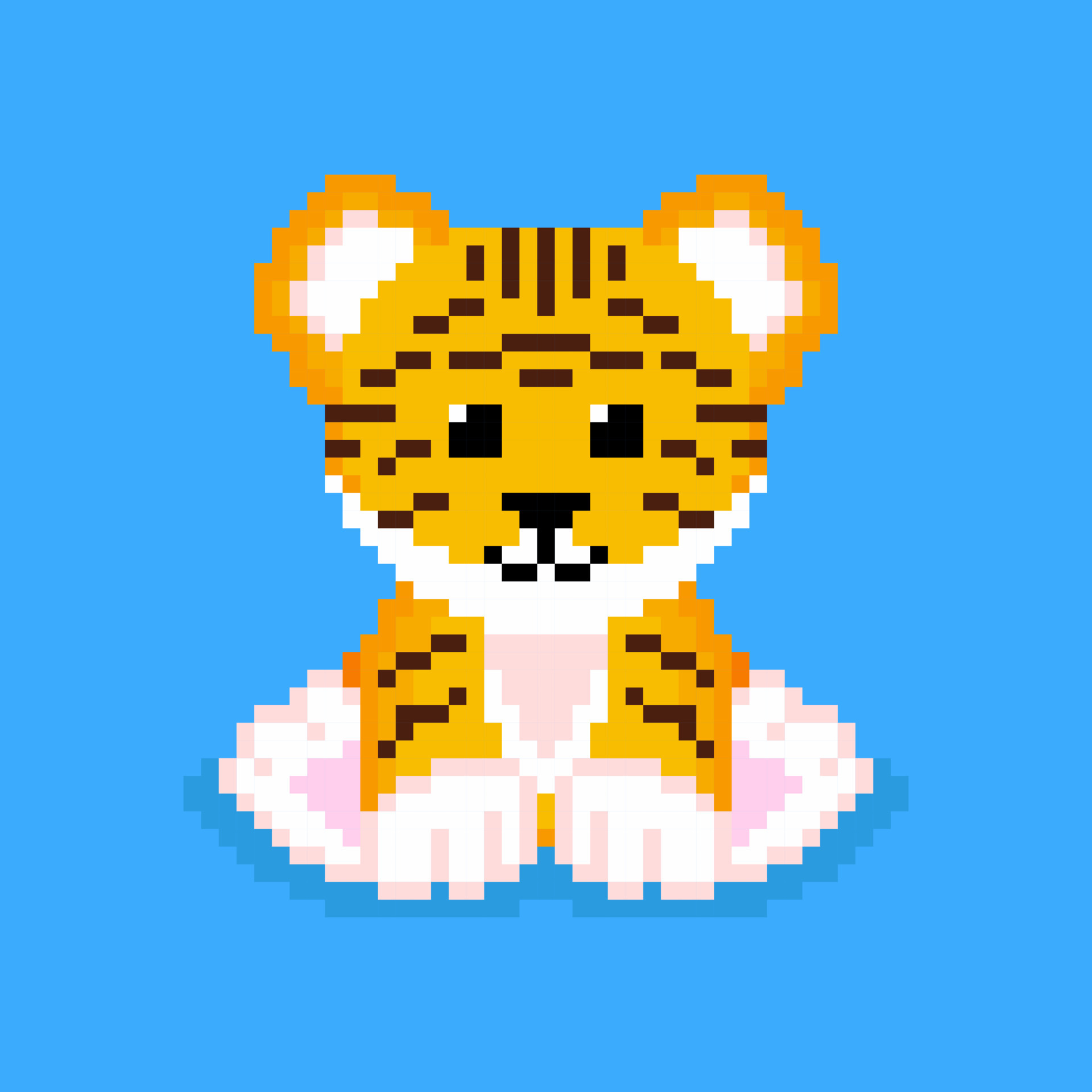 Tiger character in pixel art style 4829281 Vector Art at Vecteezy