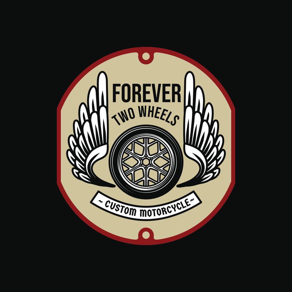 Garage Vintage Motorcycle Logo Badge Illustration Vector