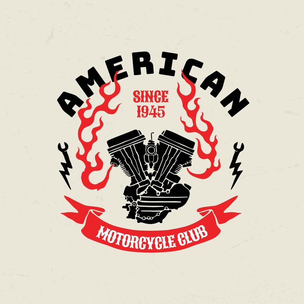 Vintage Motorcycle Garage Logo Badge Illustration Vector