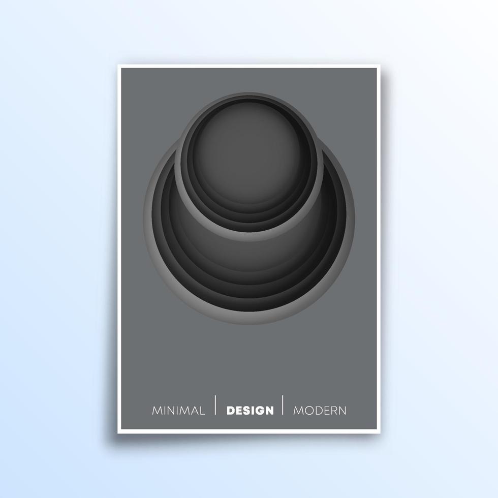Gradient circles minimal design for brochure, flyer cover, abstract background, poster, or other printing products. Vector illustration.