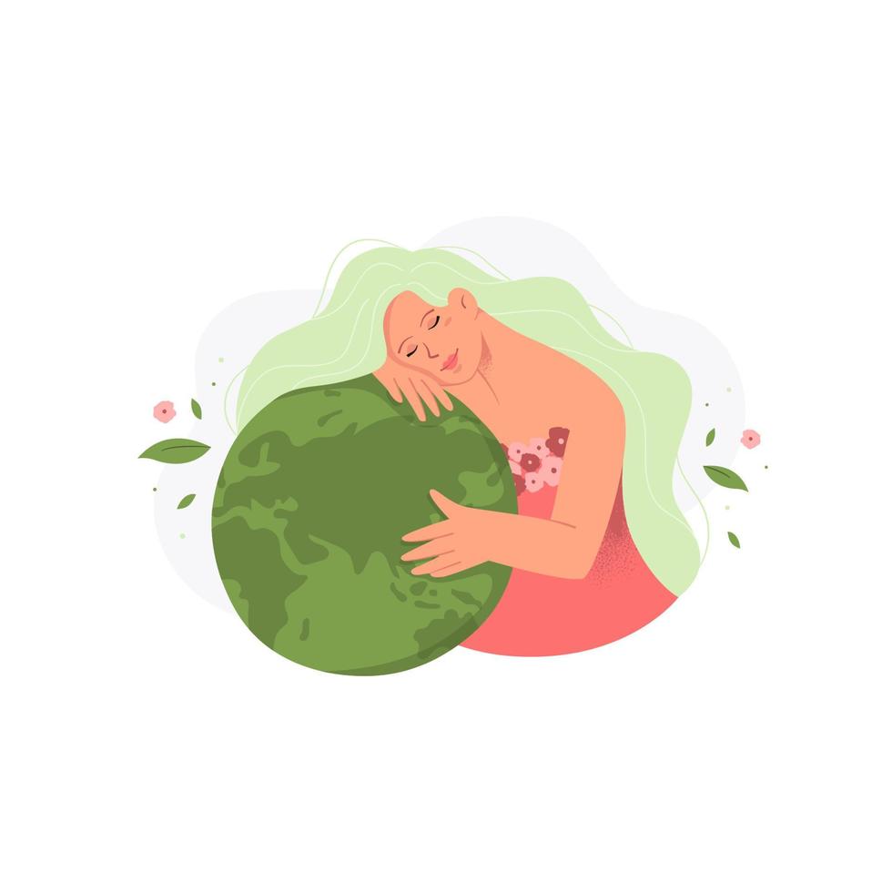 Mother earth concept in flat design vector