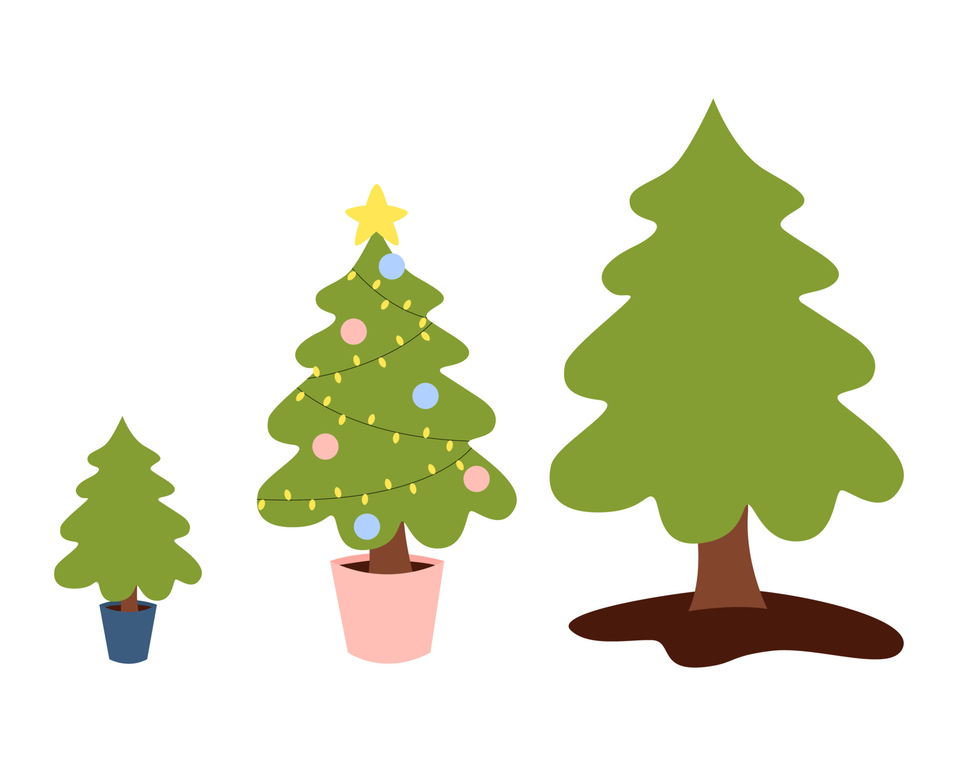 Stages of growth of a Christmas tree in a pot. Eco-friendly new year and  christmas, reuse, zero waste, ecology holiday. Vector illustration in  cartoon style, 4829735 Vector Art at Vecteezy