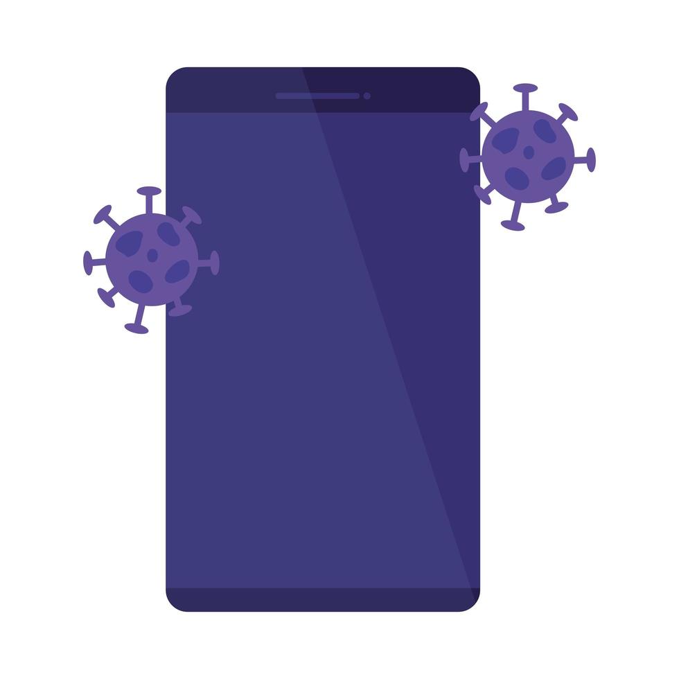 smartphone with covid19 particles telemedicine vector