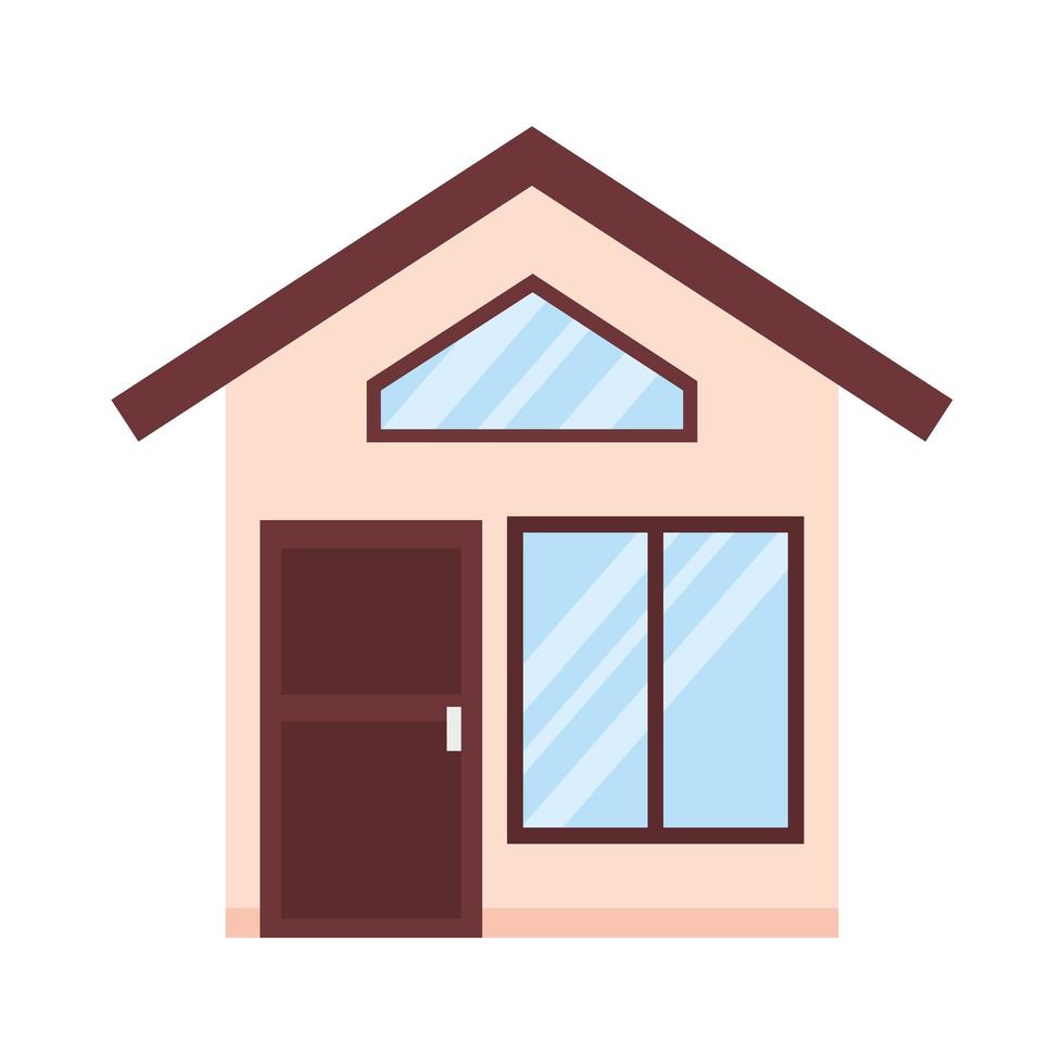 house front facade isolated icon vector