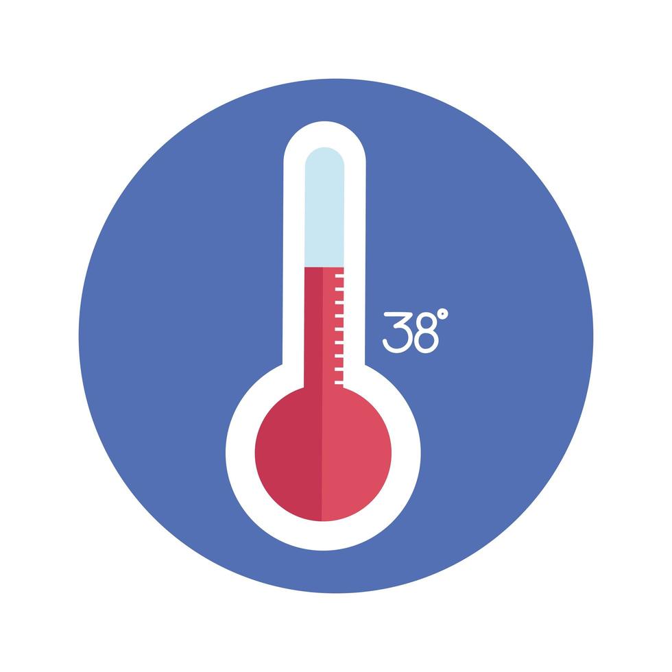 termómetro, temperatura, medida, aislado, icono vector