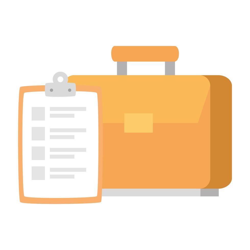 briefcase with clipboard isolated icon vector