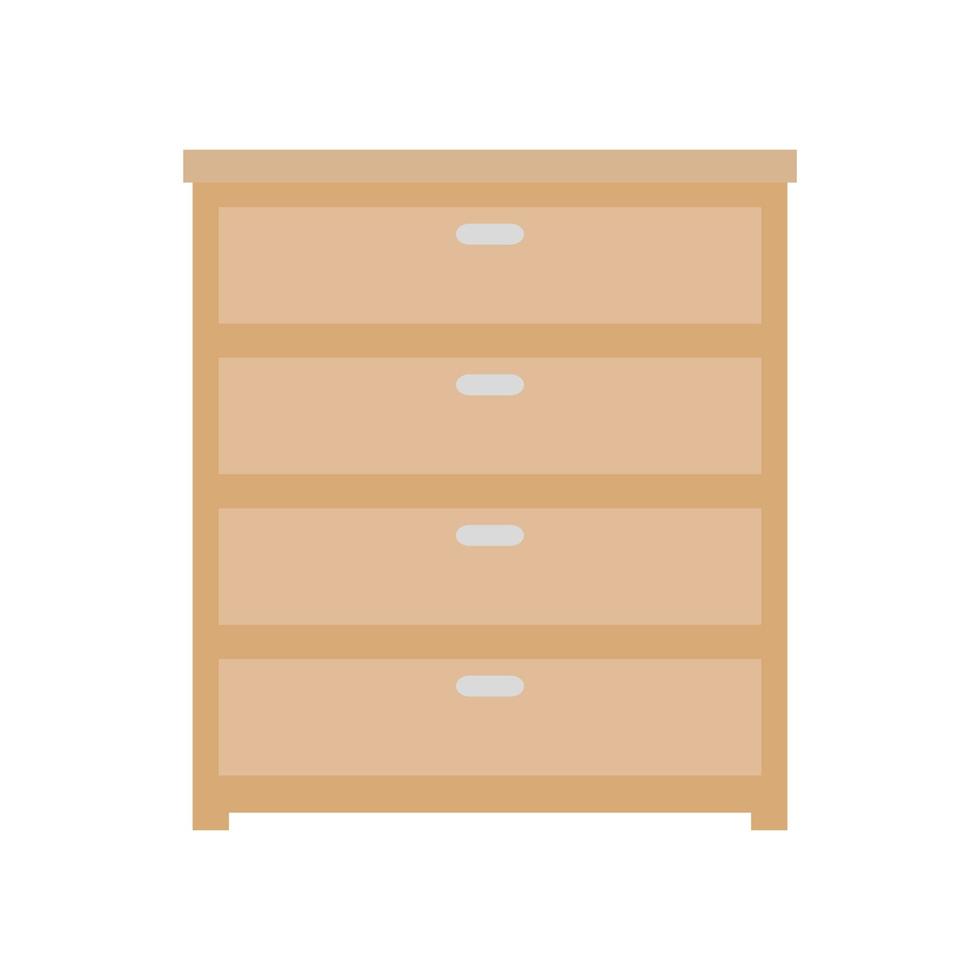Muebles de cajones de madera icono aislado vector
