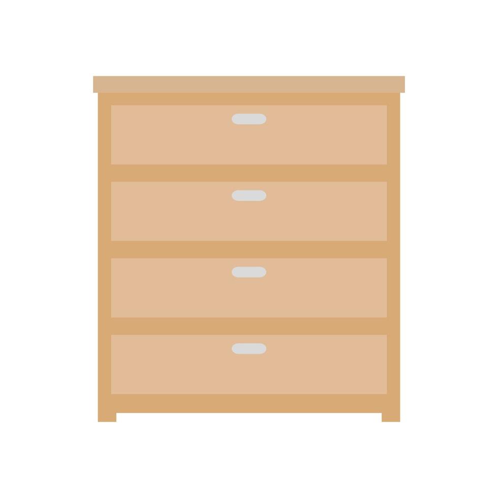 wooden drawer furniture isolated icon vector