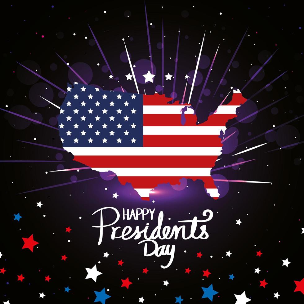 feliz dia de los presidentes con mapa usa vector