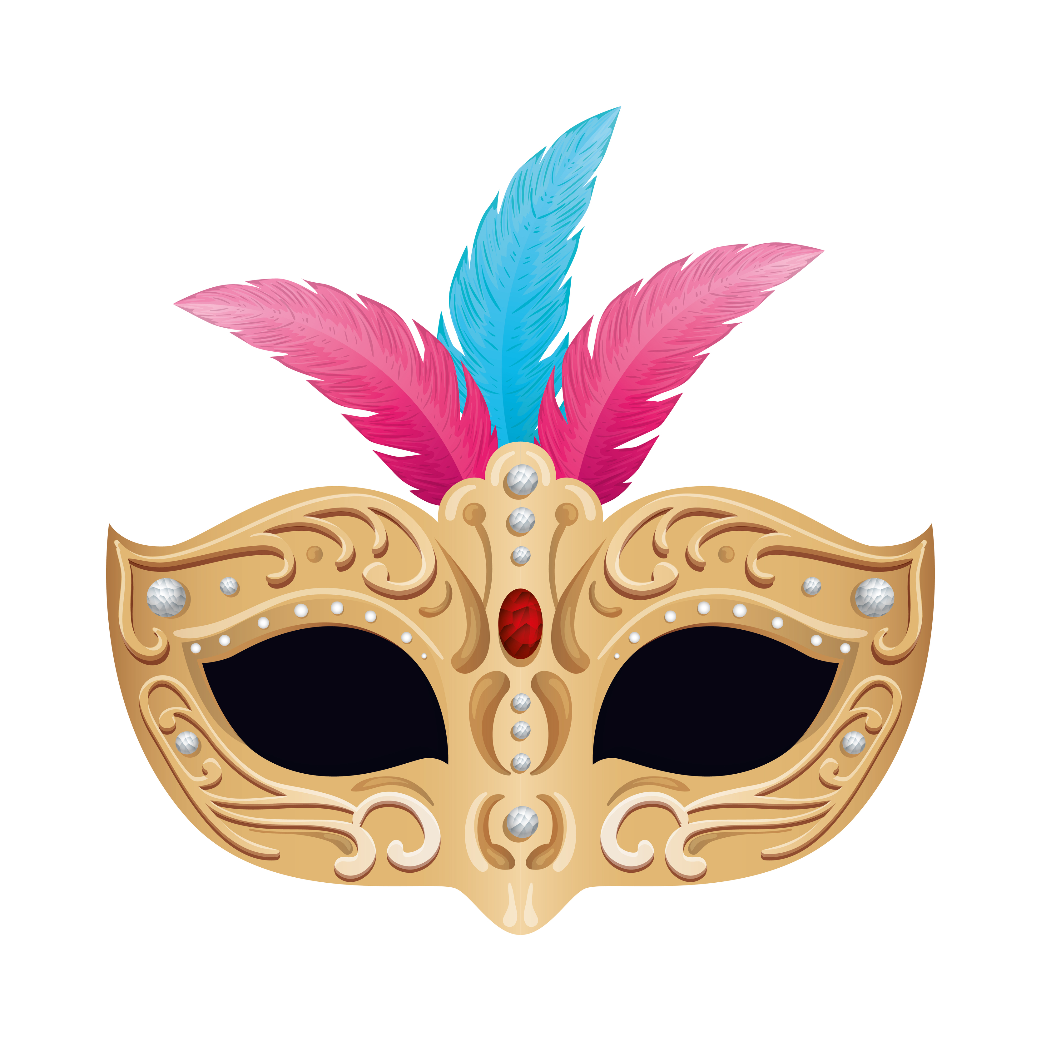 Máscara de carnaval con icono aislado de plumas 4834377 Vector en Vecteezy