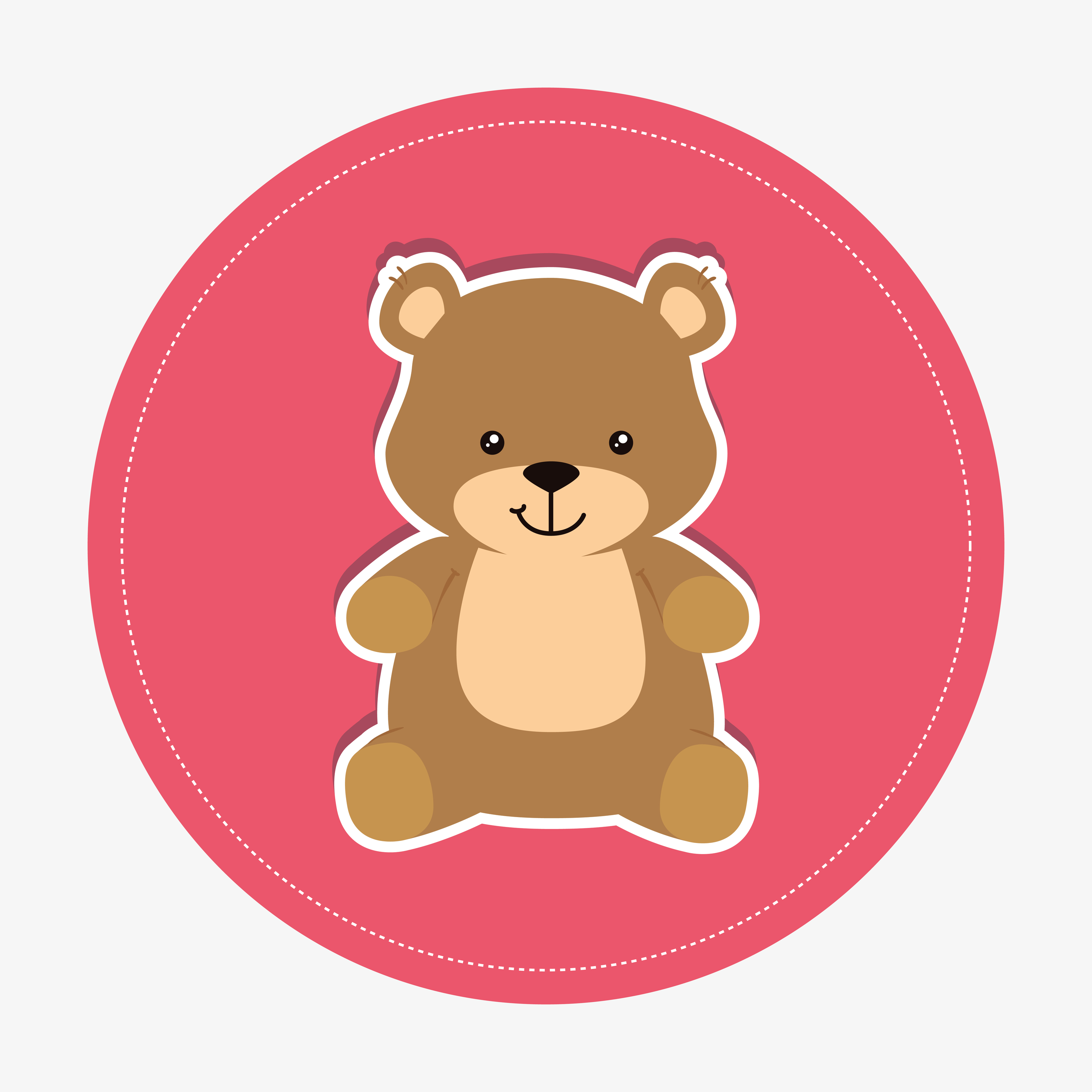 cute teddy bear in frame circular 4830335 Vector Art at Vecteezy