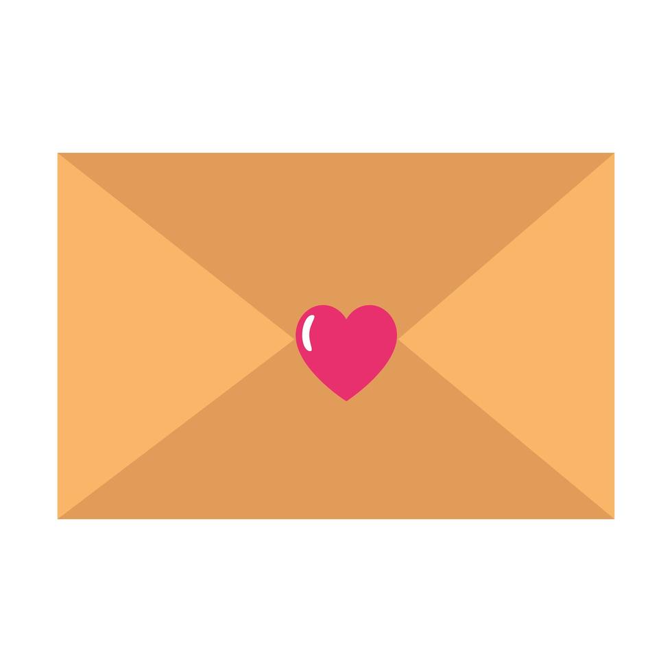 cute envelope with heart isolated icon vector