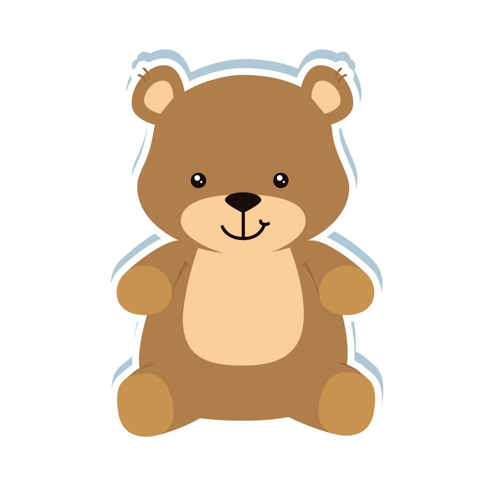 cute teddy bear isolated icon vector