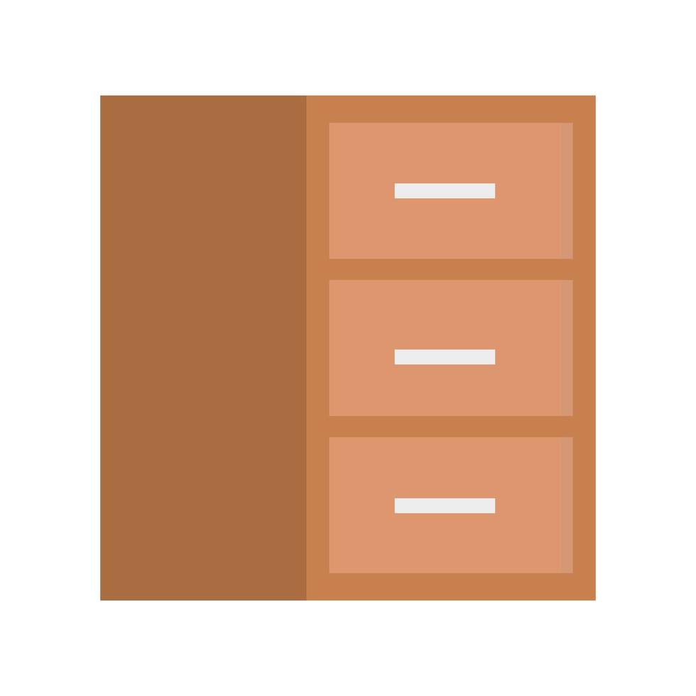 wooden drawer furniture isolated icon vector