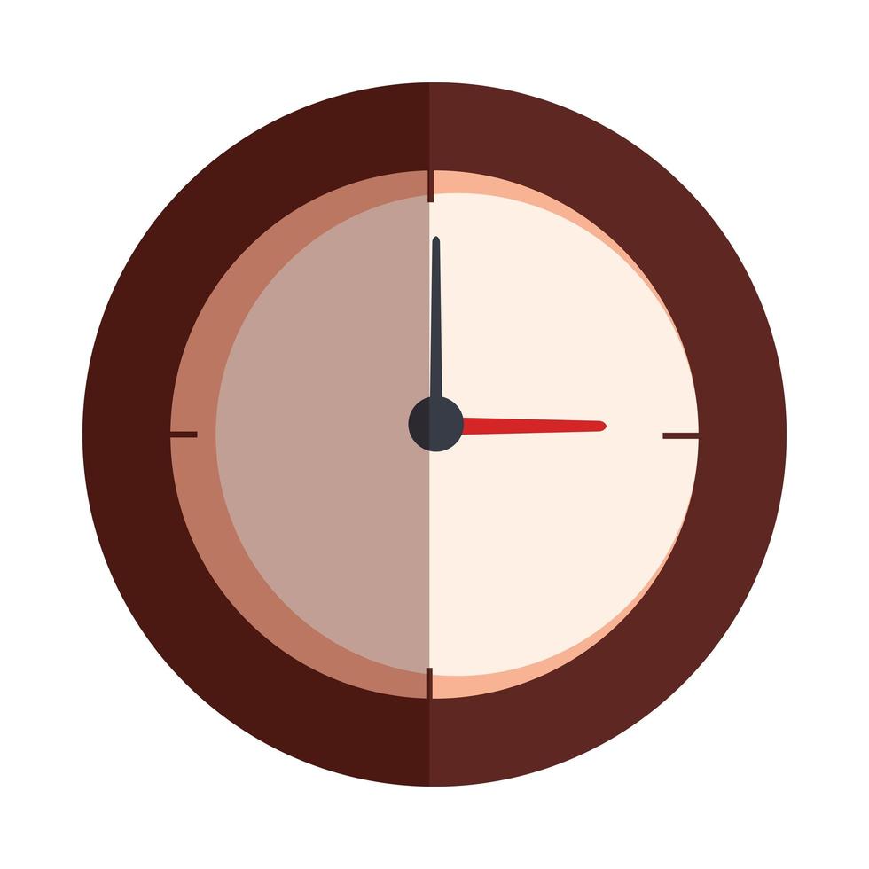 Reloj de pared icono aislado de tiempo vector