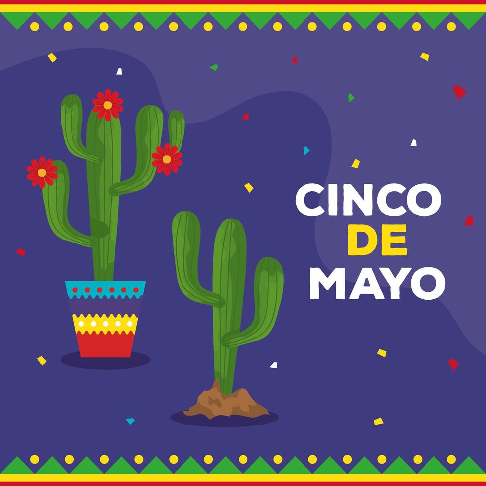 cactus mexicano de cinco de mayo diseño vectorial vector