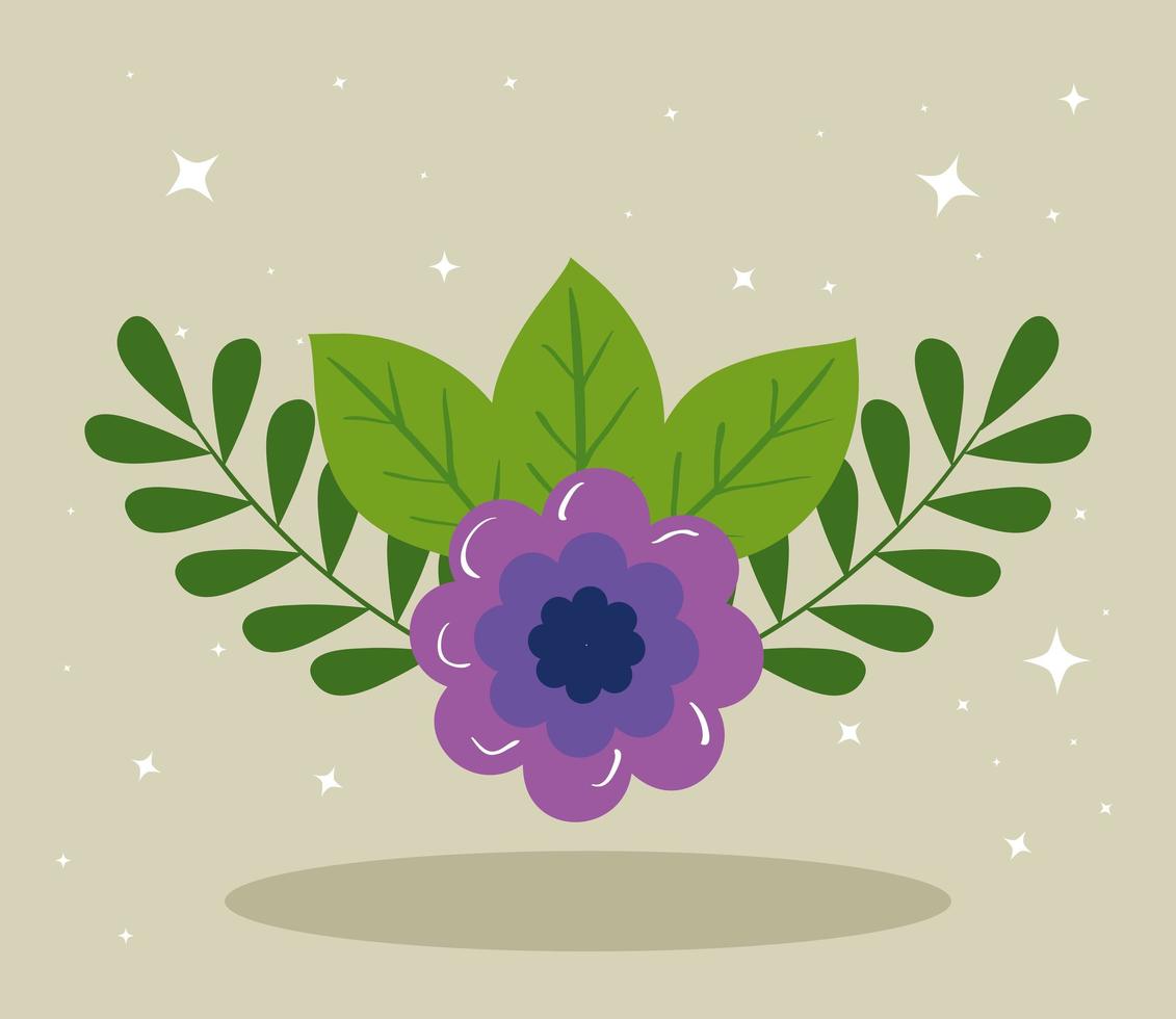 flower and leaves vector design