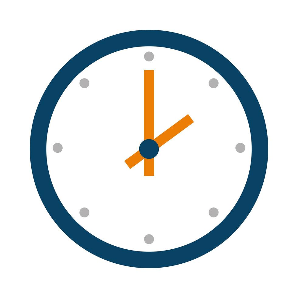 Reloj de pared icono aislado de tiempo vector