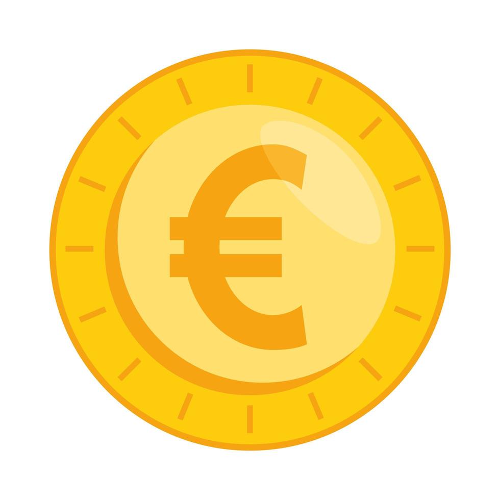 Moneda dinero euro icono aislado vector