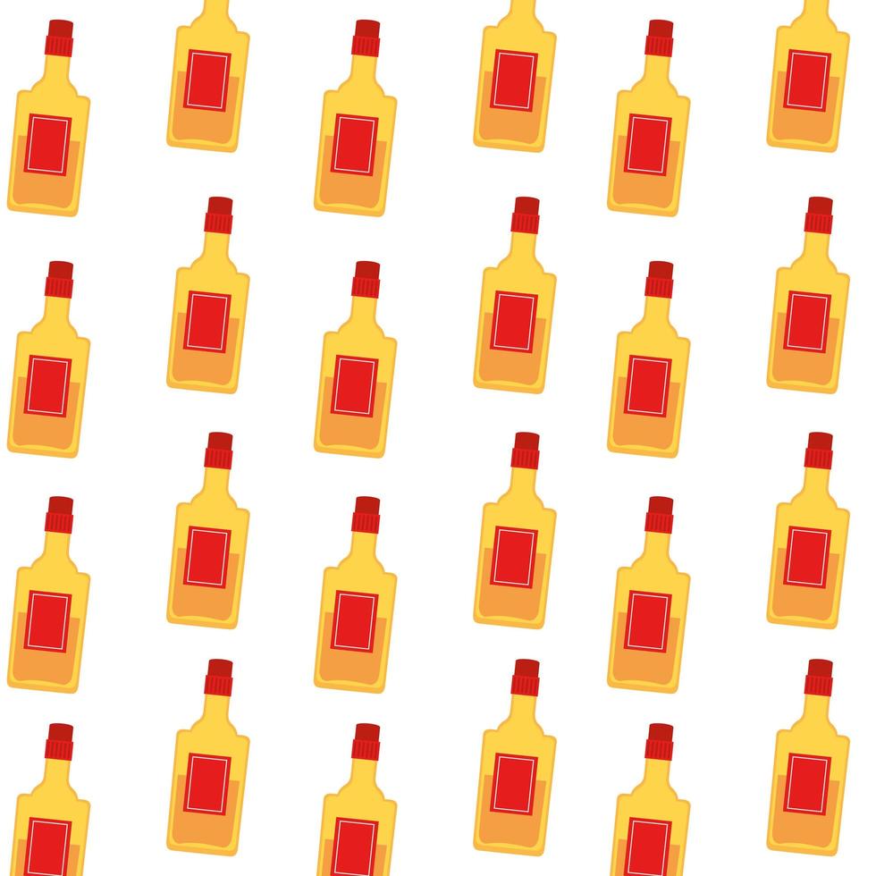 Isolated mexican tequila bottles background vector design