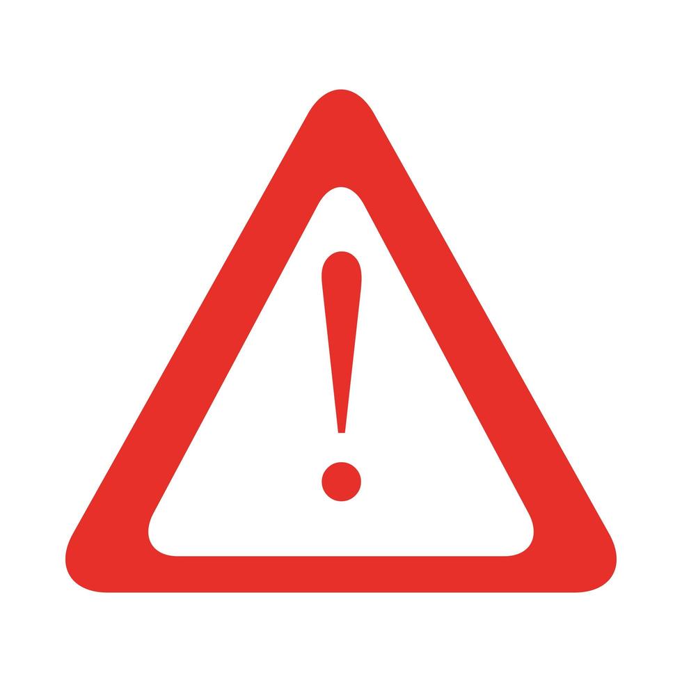 triangle warning sign isolated icon vector