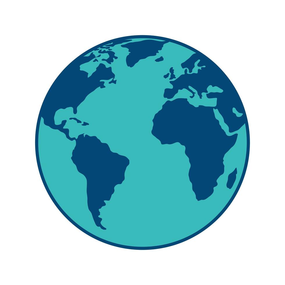 world planet earth isolated icon vector