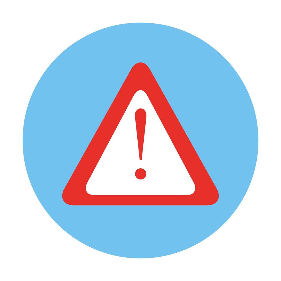 triangle warning sign in frame circular isolated icon vector