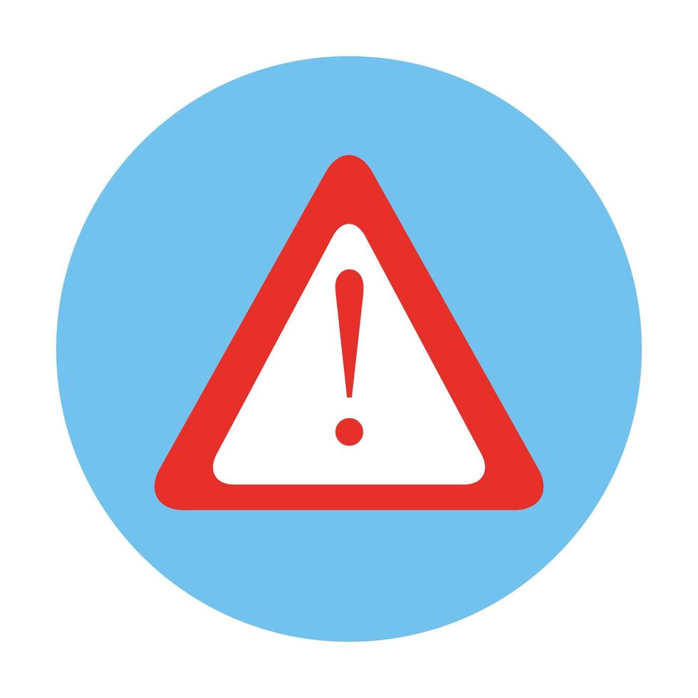 triangle warning sign in frame circular isolated icon vector