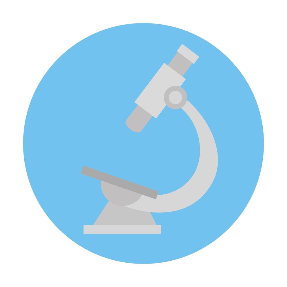 microscope laboratory in frame circular isolated icon vector