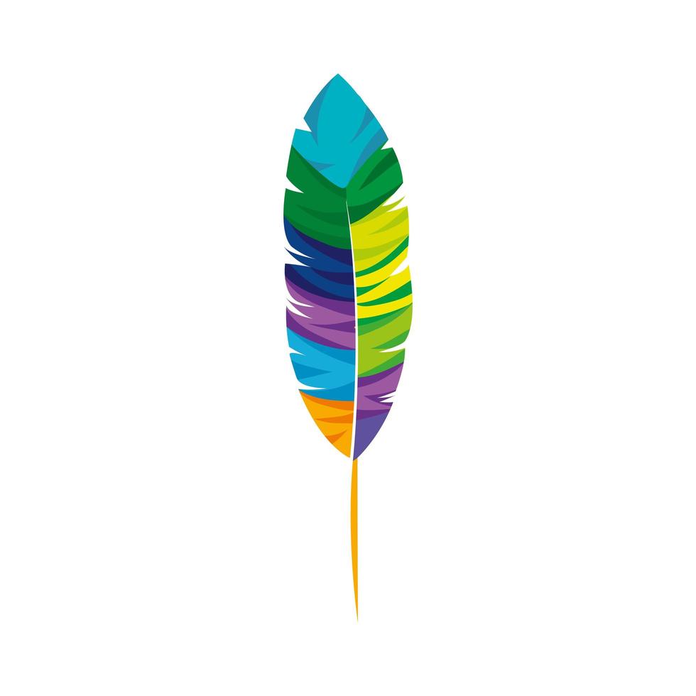 exotic feather bird isolated icon vector