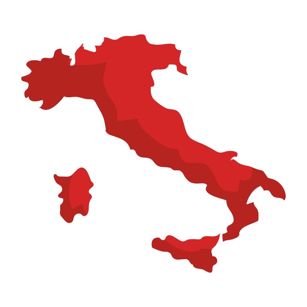 mapa, de, italia, aislado, icono vector
