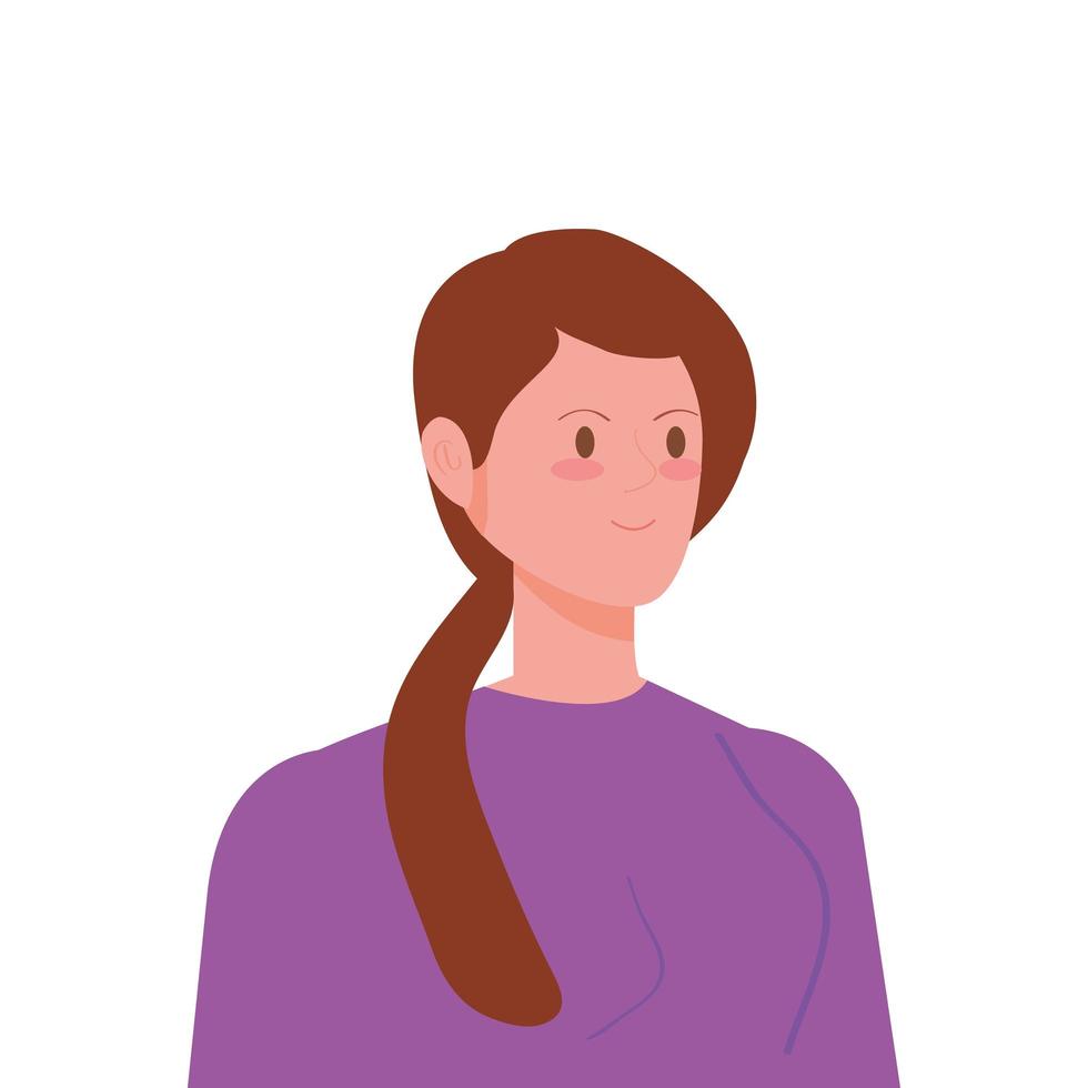 icono de personaje de avatar de mujer hermosa vector