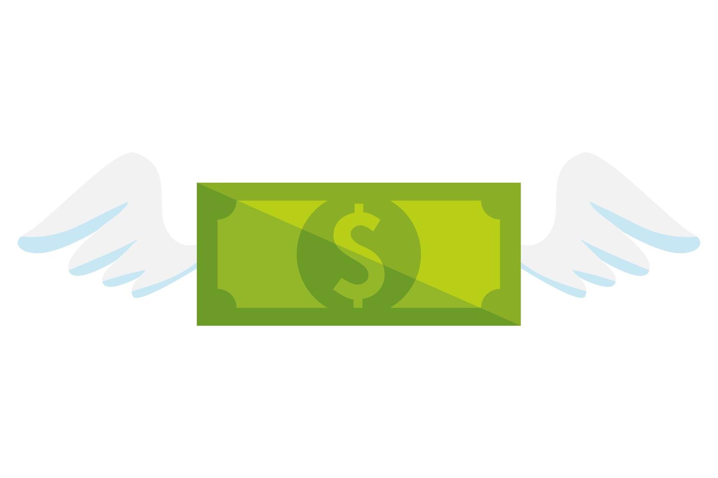 bill money with wings isolated icon vector