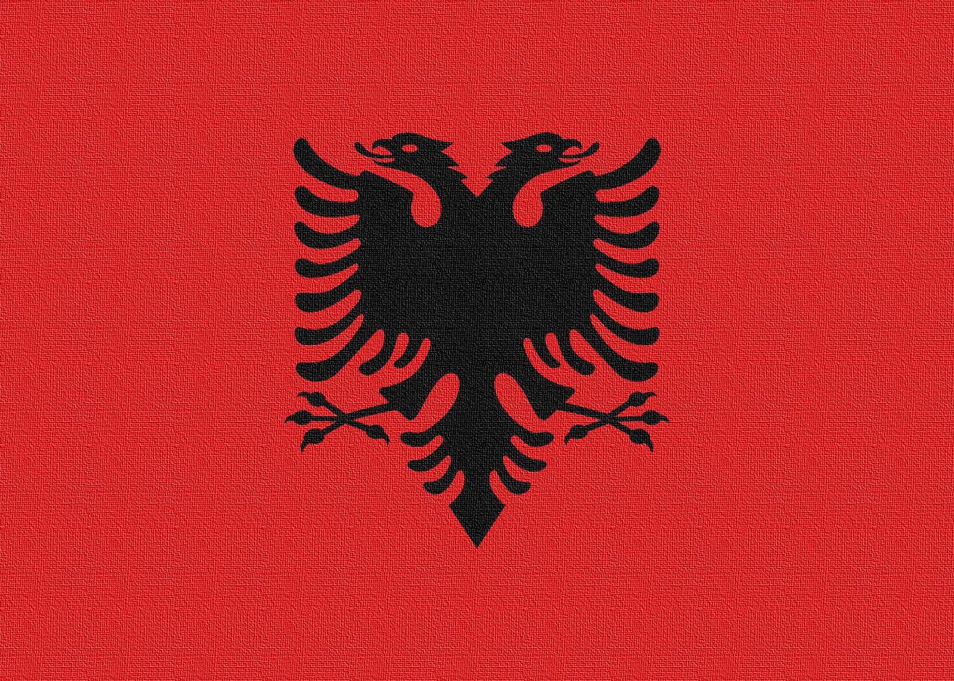 Illustration of the national flag of Albania photo