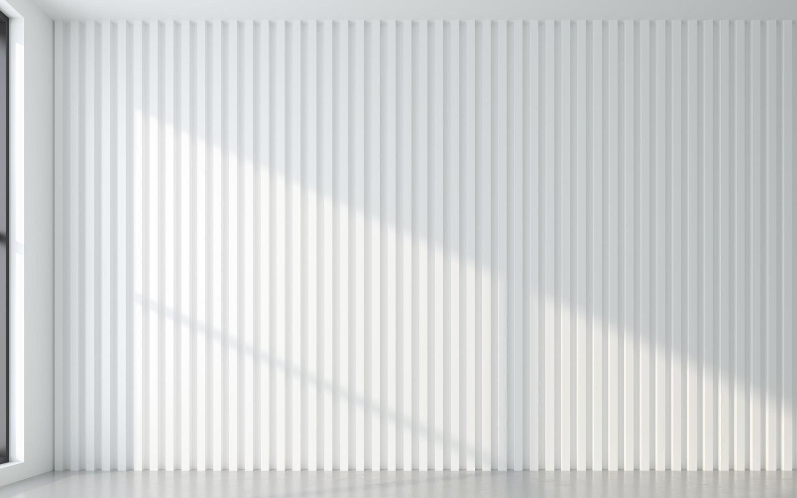 Light and shadow of window frame with 3d wall panel. 3d rendering photo