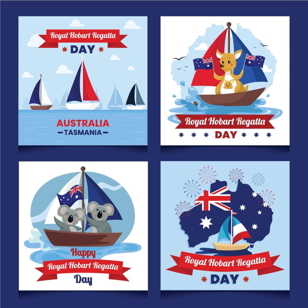 Royal Hobart Regatta Post Template for Social Media vector