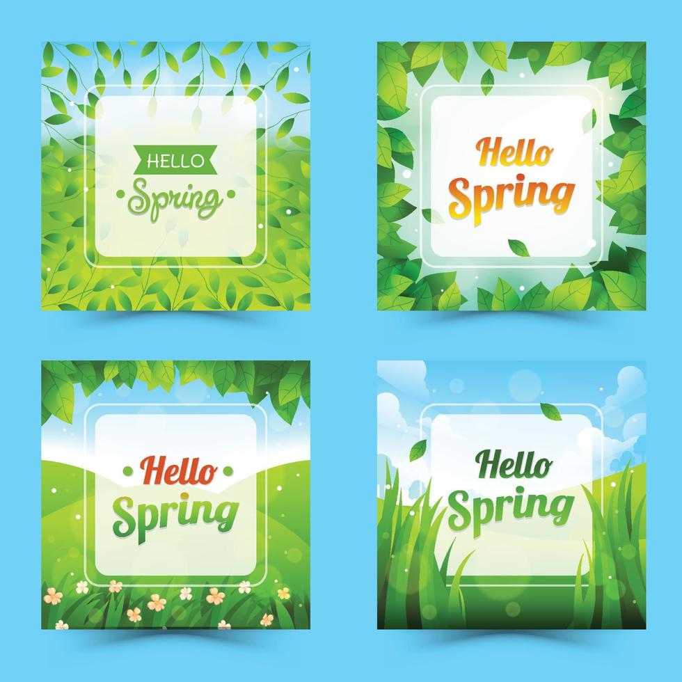 Greeting Card of Spring Season Scenery vector