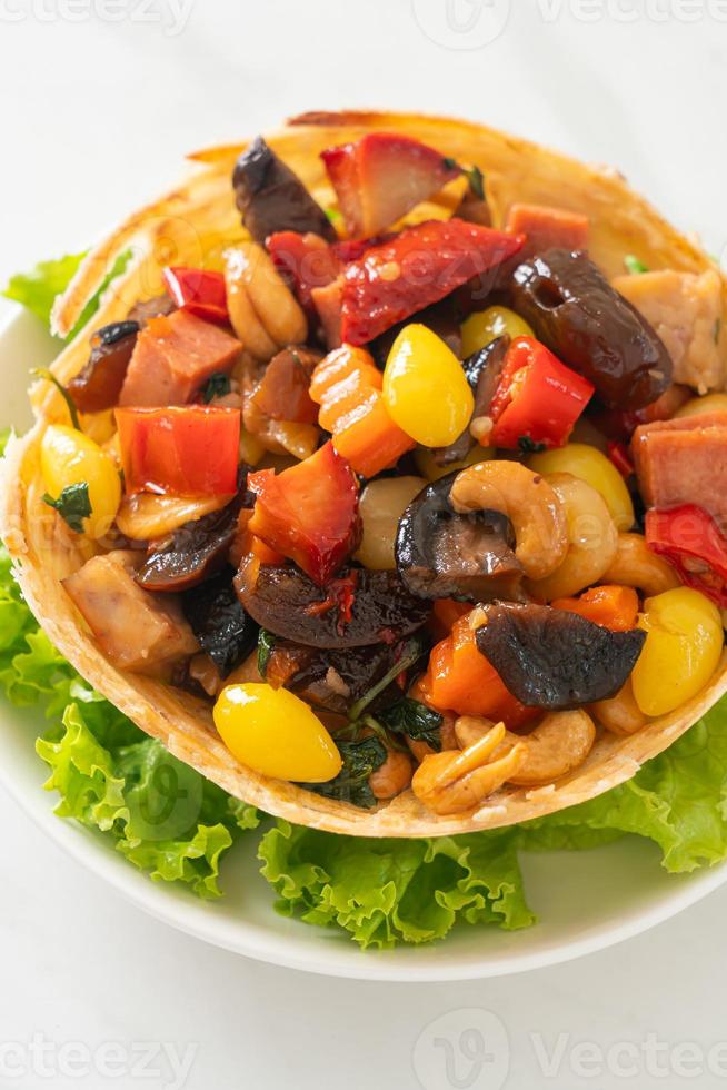 Stir fried mixed Chinese fruits and nuts photo