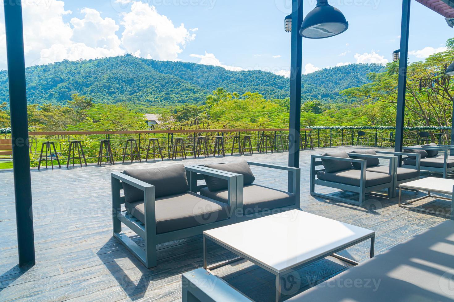 empty patio outdoor chair on balcony photo