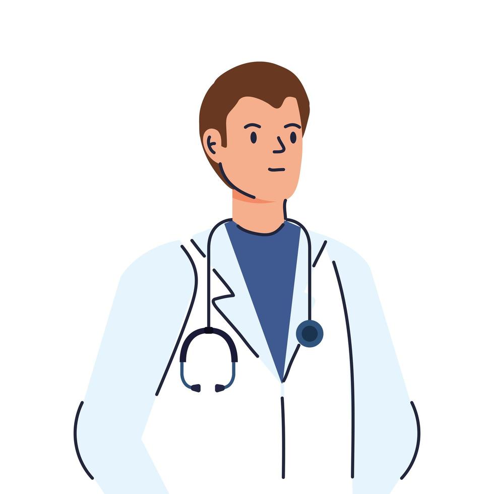 doctor male avatar character icon vector