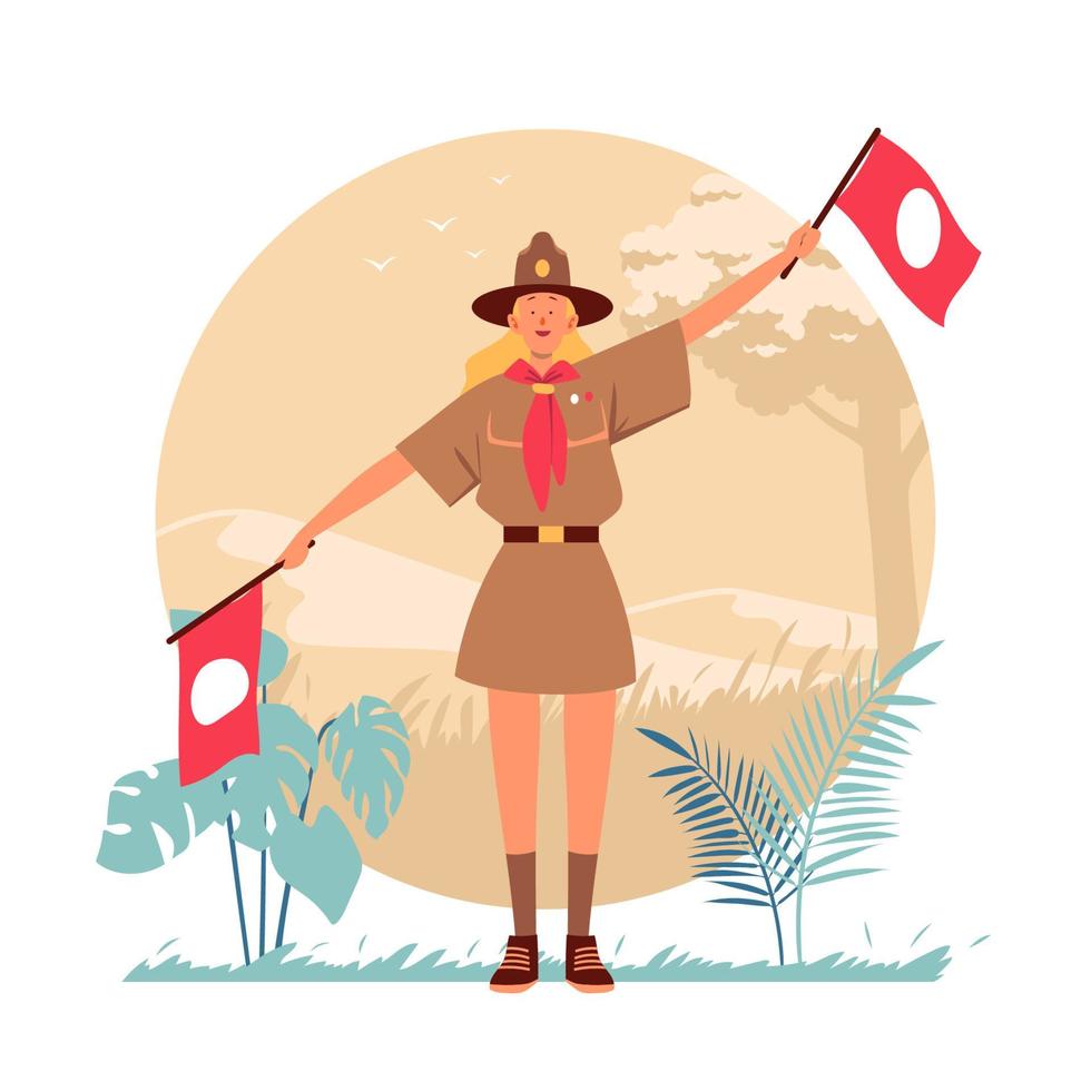 Girl Scout Character Concept vector