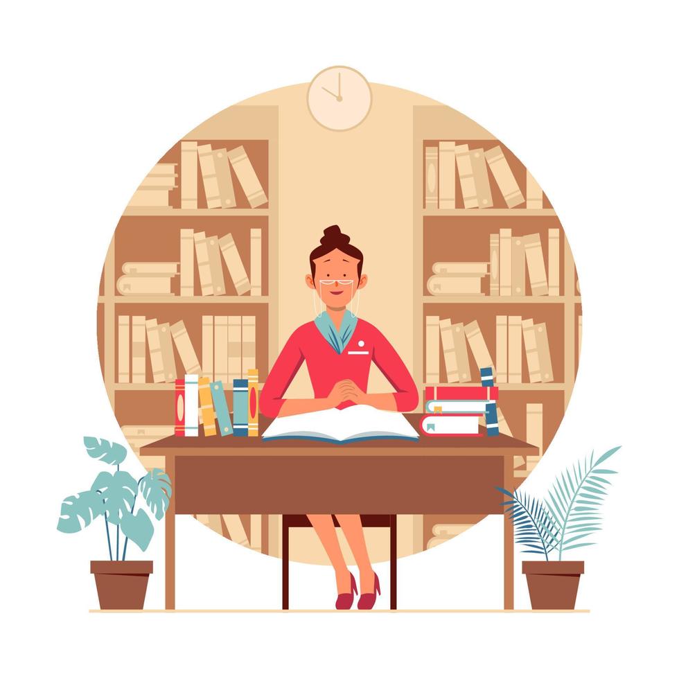 Librarian Woman Concept vector
